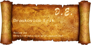 Draskovics Erik névjegykártya