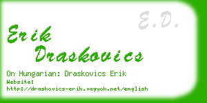 erik draskovics business card